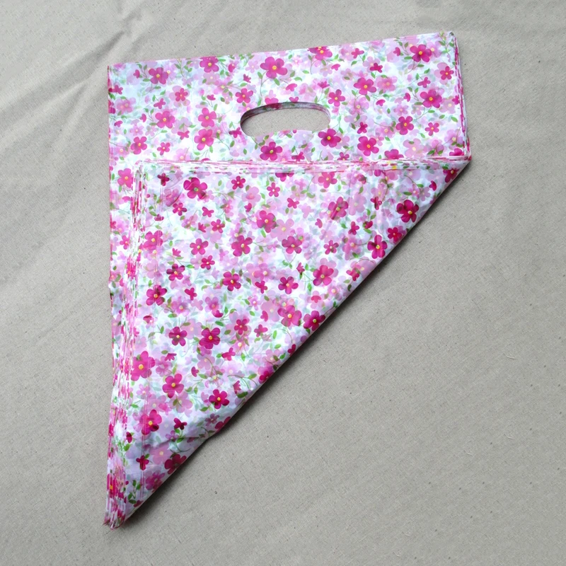 100 шт./лот маленькая пластиковая подарочная сумка с изображением сливы 20*15 см для