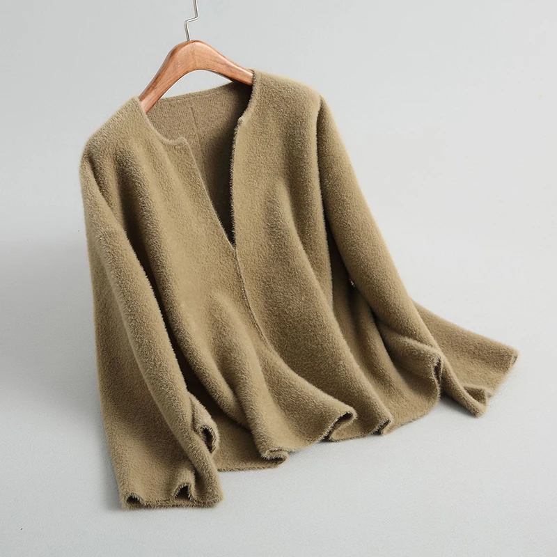 

CHICEVER Oversized Sweater For Women V Neck Long Sleeve Knitted Pullovers Loose Thick Casual Sweaters Female 2020 New Clothing