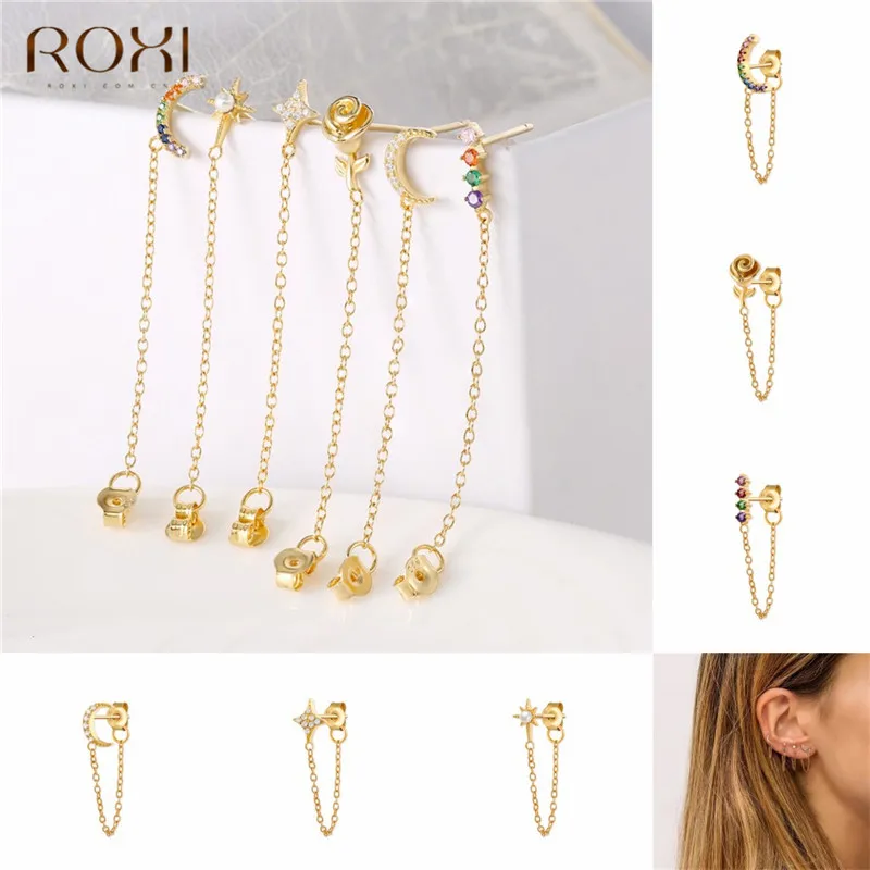 Женские Висячие серьги ROXI минималистичные из стерлингового серебра 925 пробы с