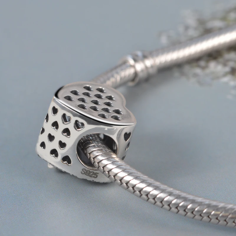 100% 925 стерлингового серебра бусины в форме милых животных с рисунками котят и