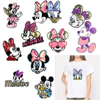 Disney Sequins Clothing Patch Mickey Minnie Mouse Patches Cartoon Sew Iron on Clothes Patch for T-shirt Coat DIY Decoration Gift