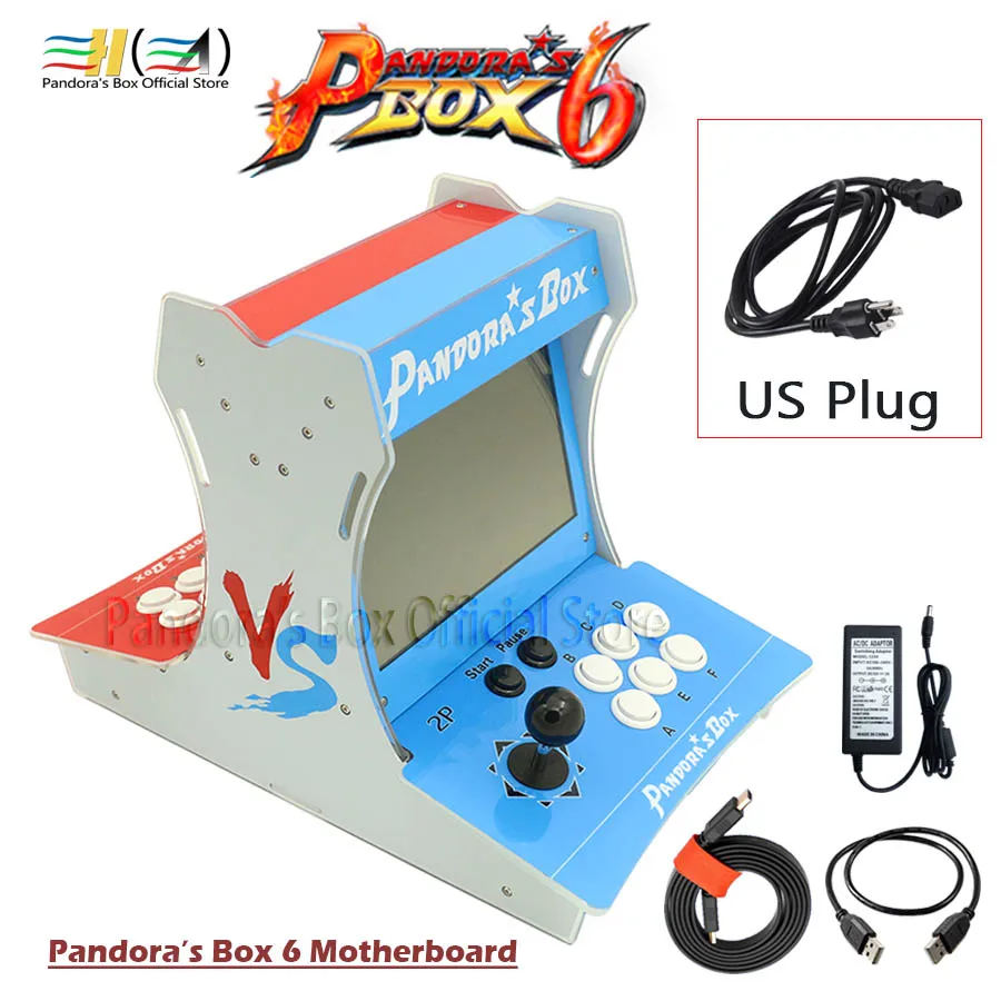 arcade US plug Pandora Box 6 1300 в 1 мини аркадная машина бартоп шкаф может добавить 3000 игры FBA MAME PS1 Поддержка 3D tekken mortal kombat pacman - Цвет: arcade US plug