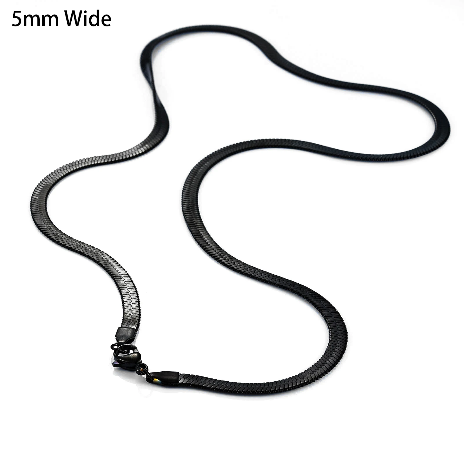 Цепочка с плоским лезвием из нержавеющей стали ожерелье для женщин мужчин