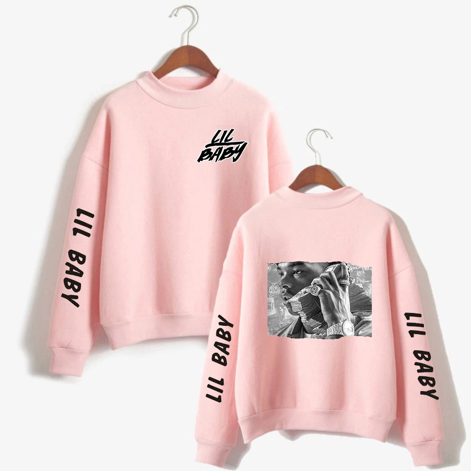 

WAWNI 2020 Lil Baby New HipHop Turtleneck Sweatshirt Polyester Fabric Harajuku Fashion Style Casual Street Turtleneck Sweatshirt