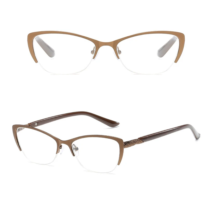 C4-071 Brown Женские очки для чтения из сплава кошачий глаз, 4 стиля, деловые ретро мужские очки по рецепту+ 1,0+ 1,5+ 2,0+ 2,5+ 3,0+ 3,5+ 4,0 - Цвет оправы: C4-071 Brown