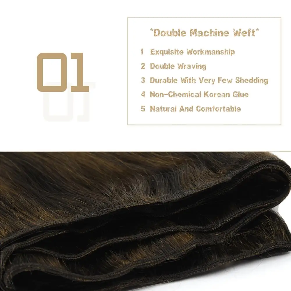 Vlasy 100 г/шт. 22 ''пряди волос прямые пряди Remy наращивание карамель и крем балаяж