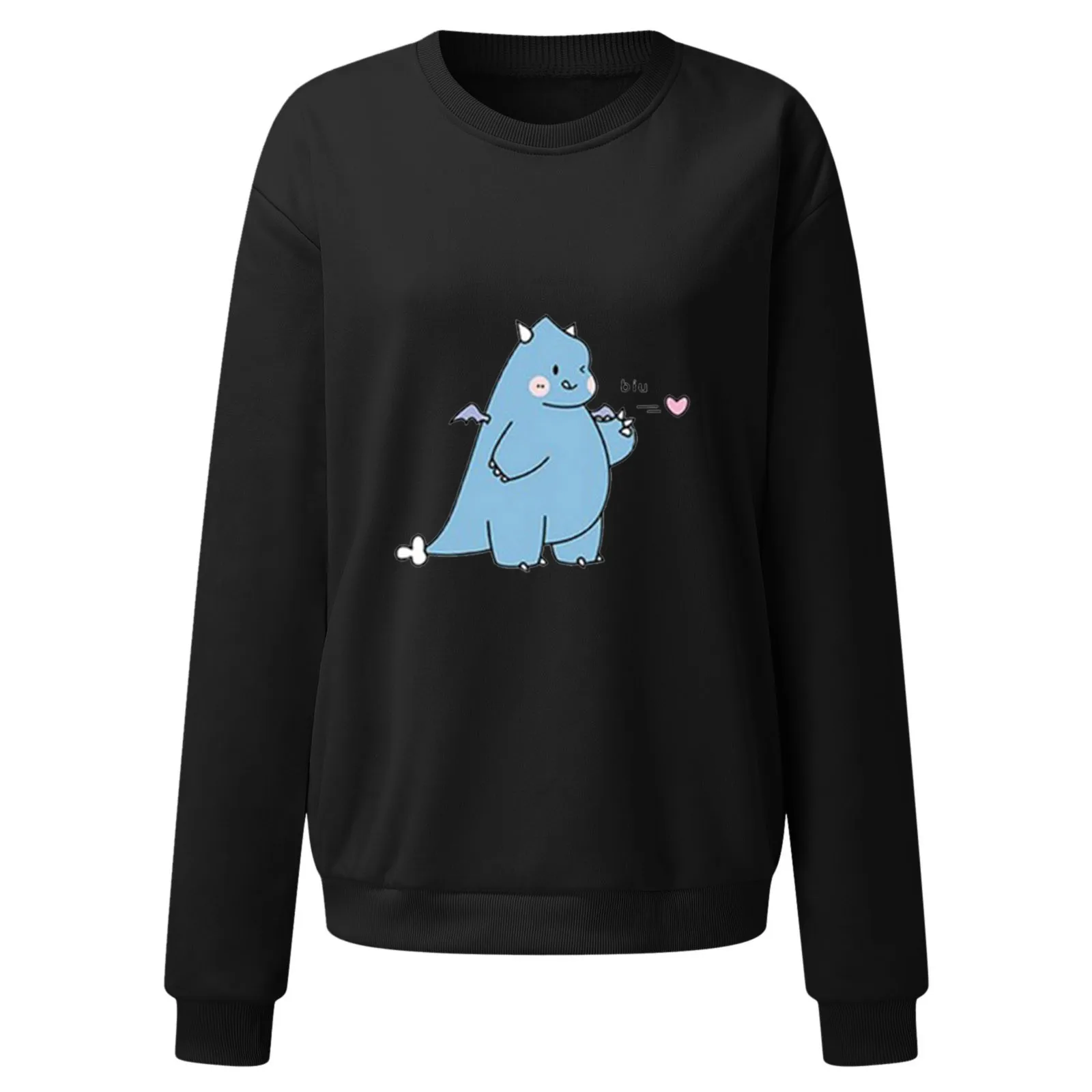 

Women Hoodies Dinosaur Print Long-sleeved Sweatshirt Casual Autumn Pullover Hoodie Top Girls Female Sudaderas Sweatshirts Ladies