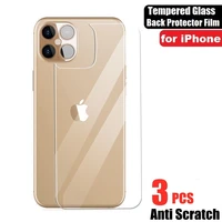 3pcs 2 5d rear tempered glass for iphone 13 12 mini 11 pro max xs xr 6s 7 8 plus se 2020 screen protector back protective film