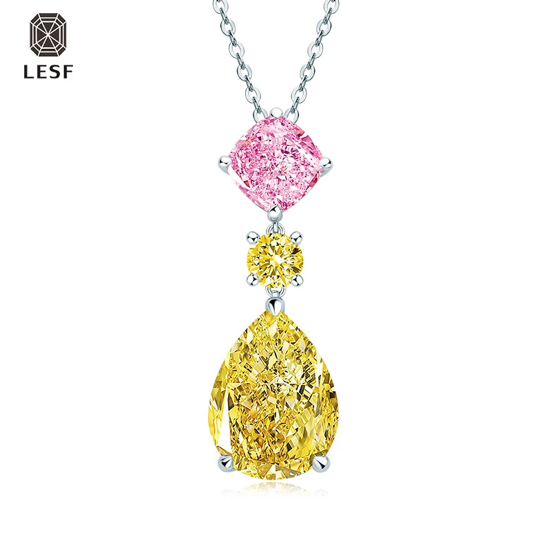 

925 Sterling Silver 12*16mm Pear Cut SONA High Carbon Diamond Pendant Necklace Wedding Jewelry Material 100% Guarantee