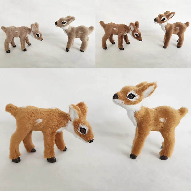 Искусственный олень маленькая модель животного искусственный плюшевый милые