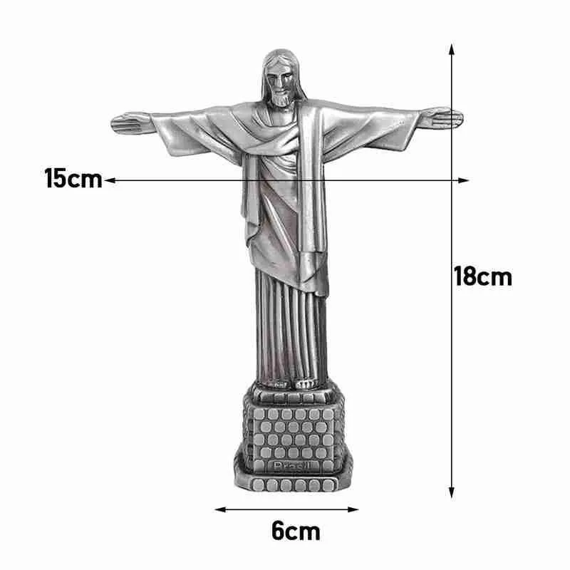 

1PCS Home Decoration Alloy Statue of Jesus Figurine Redentor Metal Statue Model Christ Art Sculpture Jesus Christian Crist N3N8