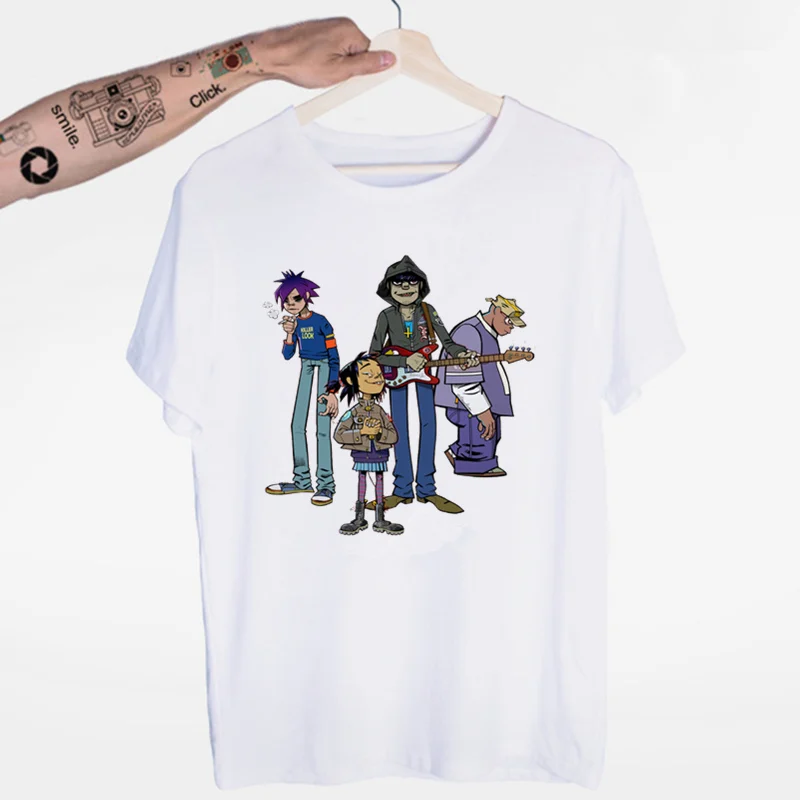 Футболка с круглым вырезом и короткими рукавами Gorillaz летняя повседневная модная