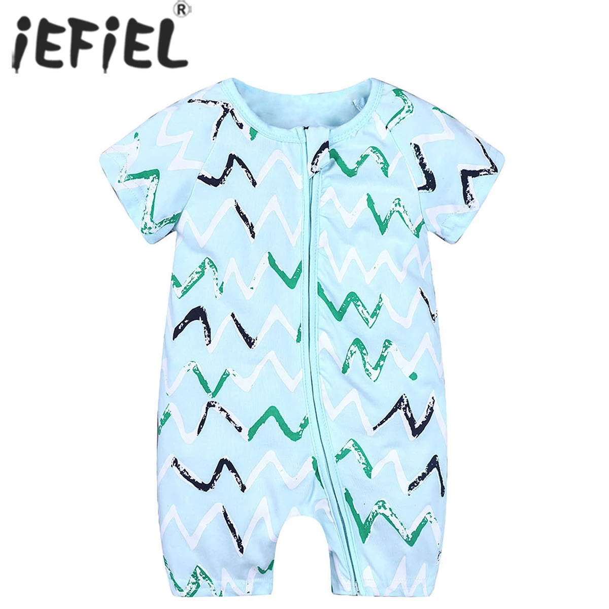 

Fashion Baby Clothes Girl Romper Printing Baby Boy Clothes Cotton Double Zipper Pajamas Short Sleeve O-neck Newborn Boys Rompers