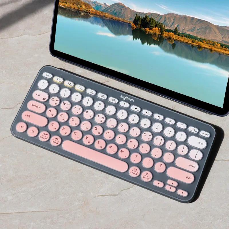 Чехол с беспроводной клавиатурой для Logitech K380 цветной мягкий силиконовый тонкий