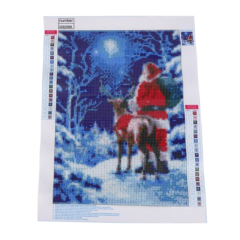 Санта-Клаус Лось Алмазная картина полностью квадратная вышивка крестиком