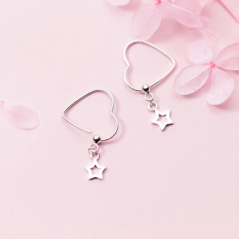 Trusta Подлинная Мода 925 пробы Серебряное пустое сердце звезда крест очарование