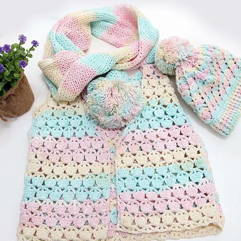 Градиентный цвет шерстяная пряжа окрашенная хлопчатобумажная нить вязаные