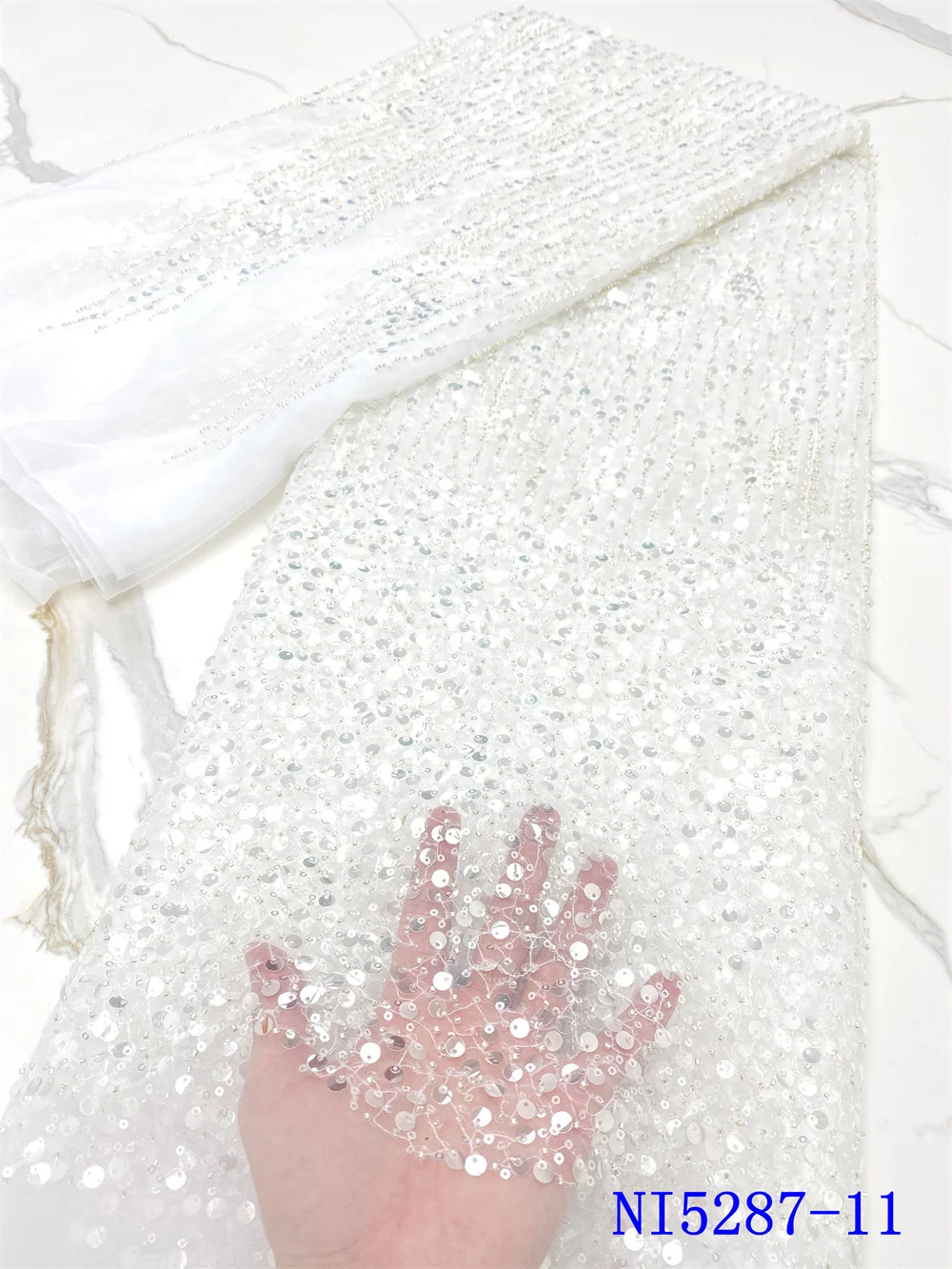 

XIYA африканская кружевная ткань с блестками белая вышивка Нигерия сетчатая кружевная ткань свадебная Высококачественная французская Тюлев...