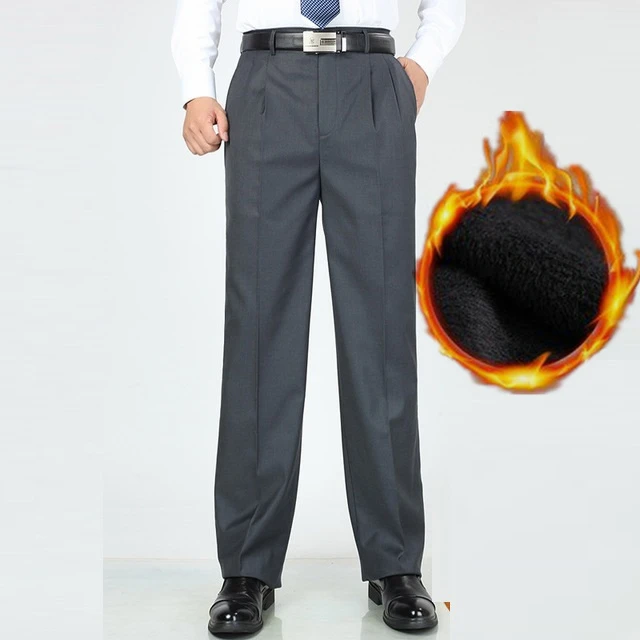 Зимний костюм брюки флисовые плотные формальные деловые свободные прямые