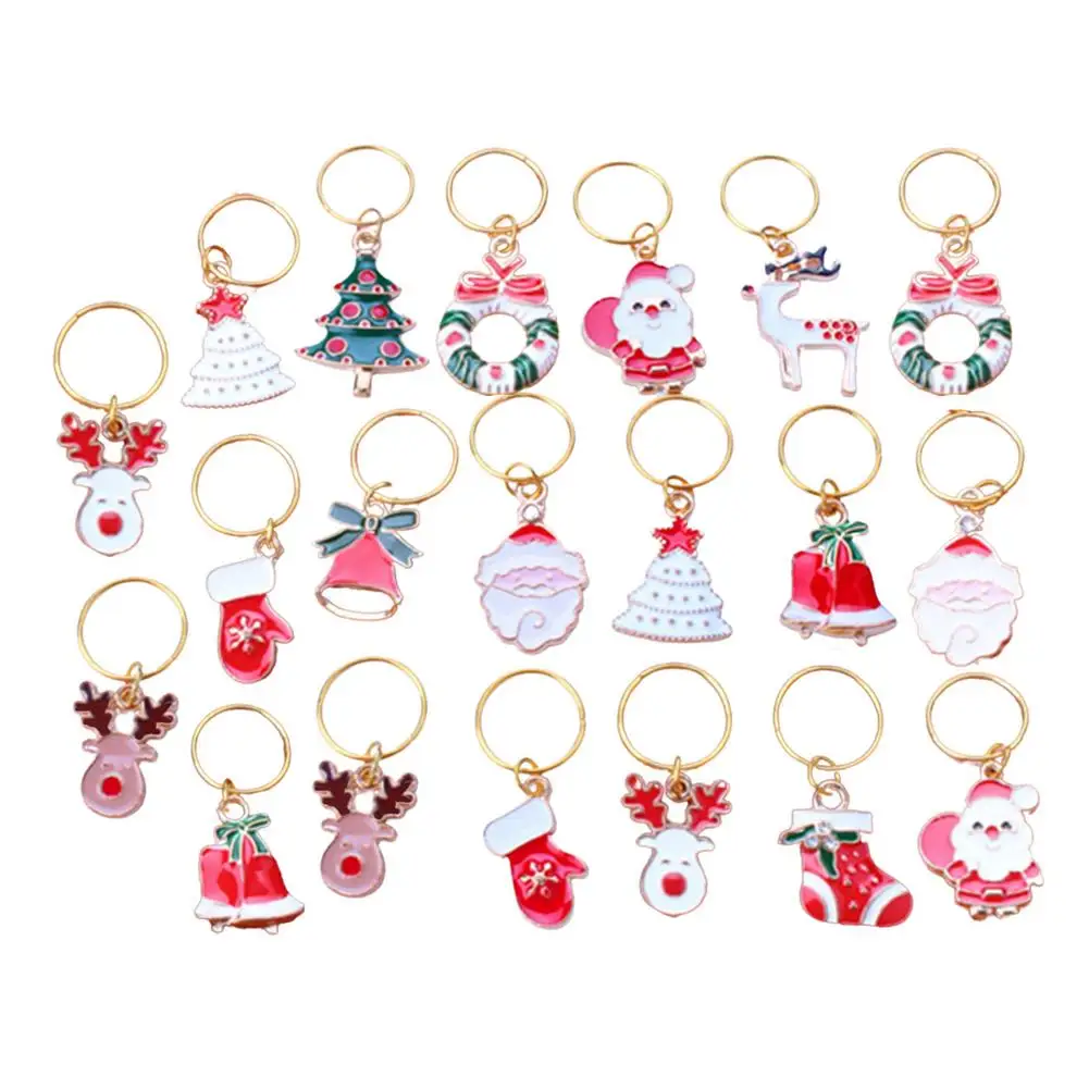 

20 шт. Рождественская оплетка, зажимы для дредов, декоративные аксессуары, металлические зажимы для волос, золотые подвески для дредов