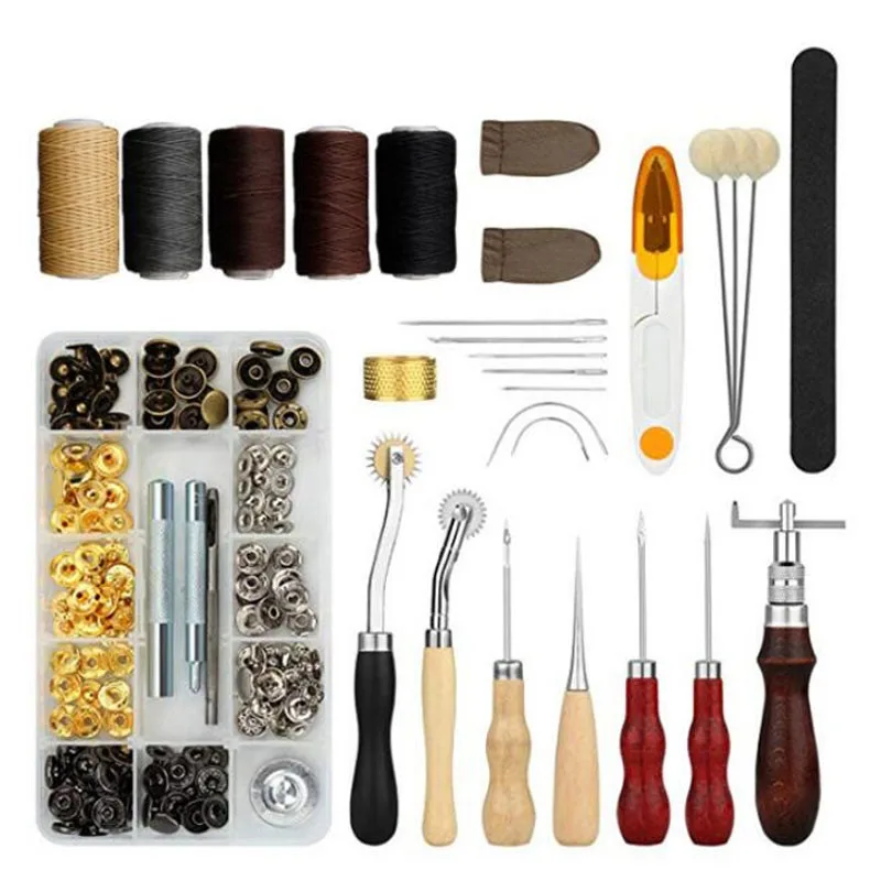 28 шт./компл. швейные инструменты сделай сам набор инструментов для работы с кожей