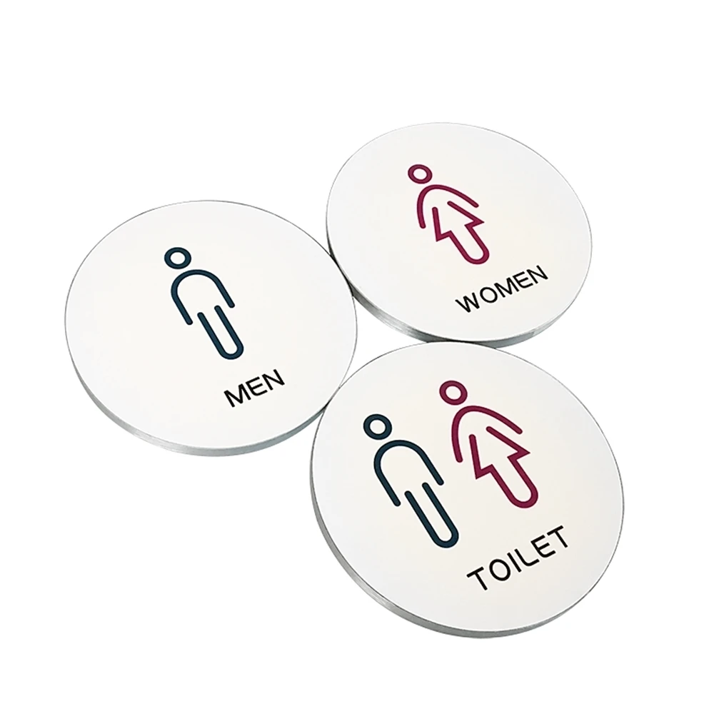 

Women Toilet Men Sign Restroom Signs Diameter 16cm Circle Toilet Sign Symbol For Business Wall Door Mounting Indicator Signage