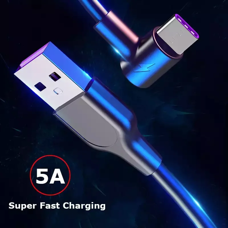 Кабель USB Type-C для быстрой зарядки макс. 5 А с углом 90 градусов | Мобильные телефоны