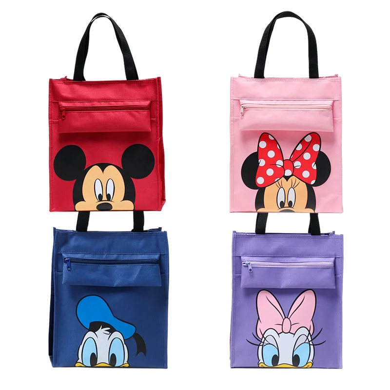 

Anime Cartoon Disney Mickey Minnie Donald Daisy Cute Toys Simplicity Oxford Cloth School Bag Kawaii Dolls Stationery Storage Bag