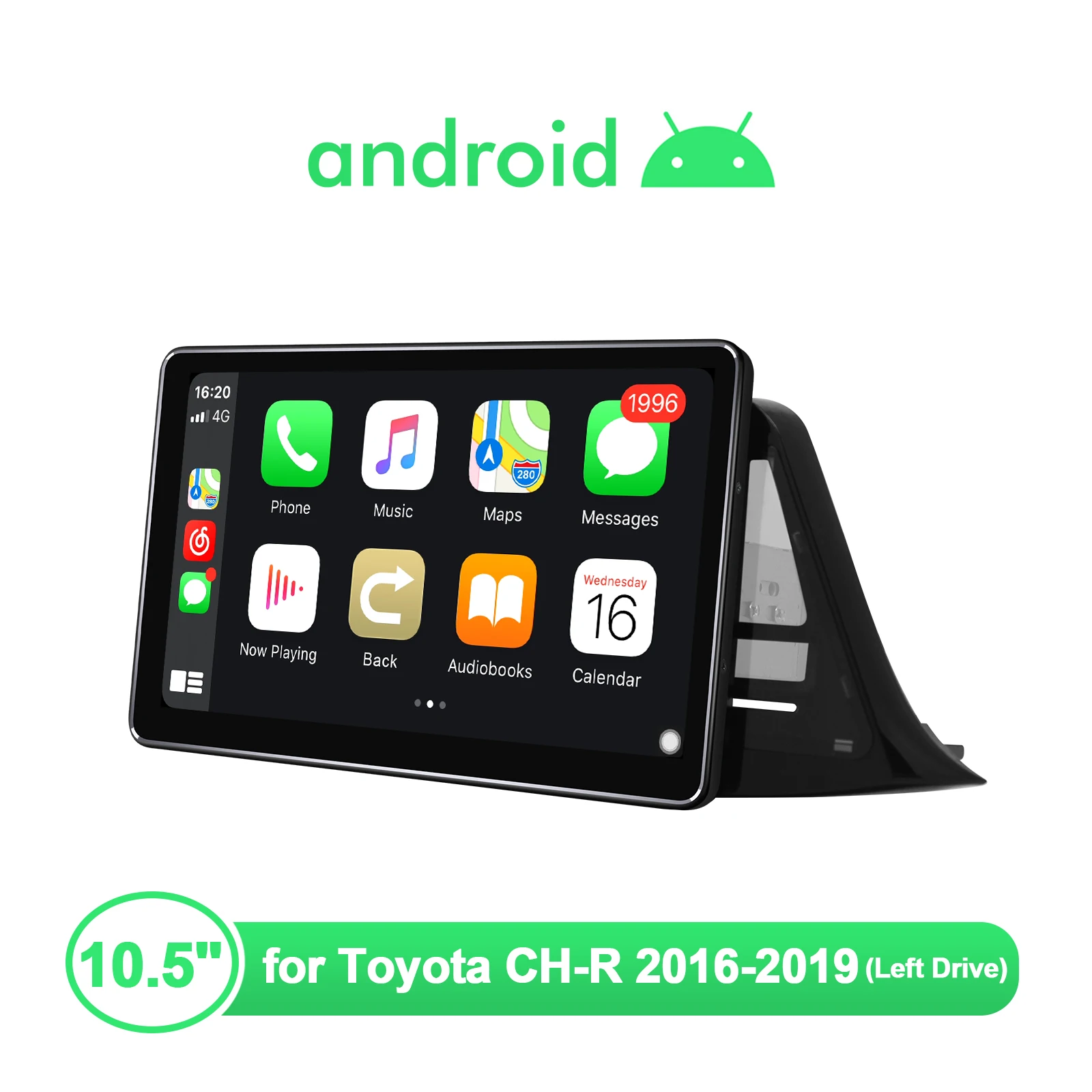 저렴한 안드로이드 10 자동차 라디오 스테레오 10.5 인치 헤드 유닛 멀티미디어 무선 Carplay 도요타 C-HR CH-R CHR 2016 2019 왼쪽 드라이브