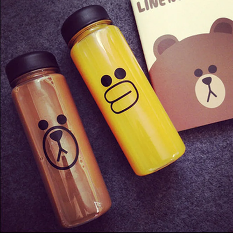 Стеклянная бутылка для воды 500 мл портативная герметичная термопластиковая