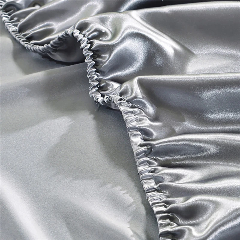 8 цветов матрас для кровати сатин шелк простыня Королевский размер мягкая защита