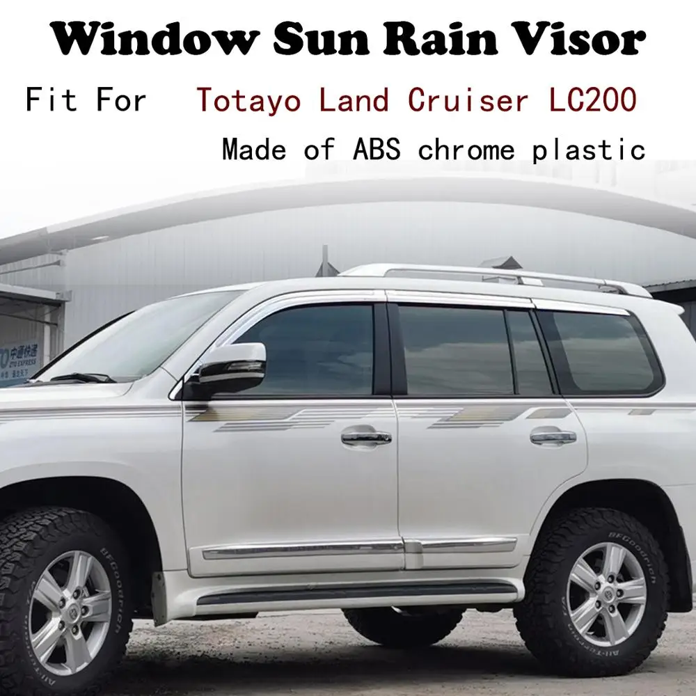 

ABS хромированный Пластиковый оконный козырек тенты Защита от солнца и дождя автомобильные аксессуары для TOYO Land Cruiser LC200 2007-2020