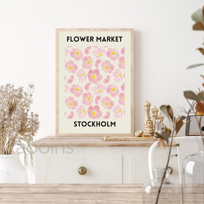 Цветок Рынок Лондон Токио холст для живописи цветочный светодиодная вывеска