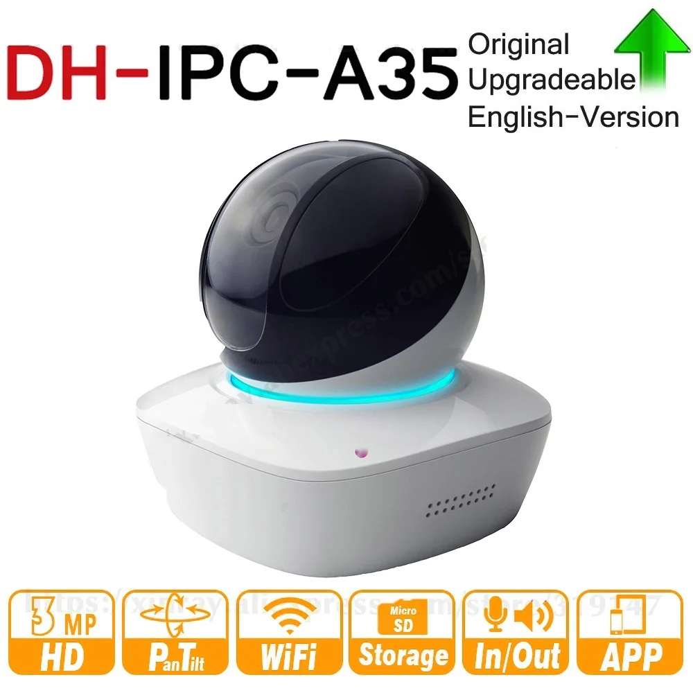 Dahua оригинальная wifi камера IPC A35 A46 3MP WiFi сетевая PT Беспроводная поддержка микрофон