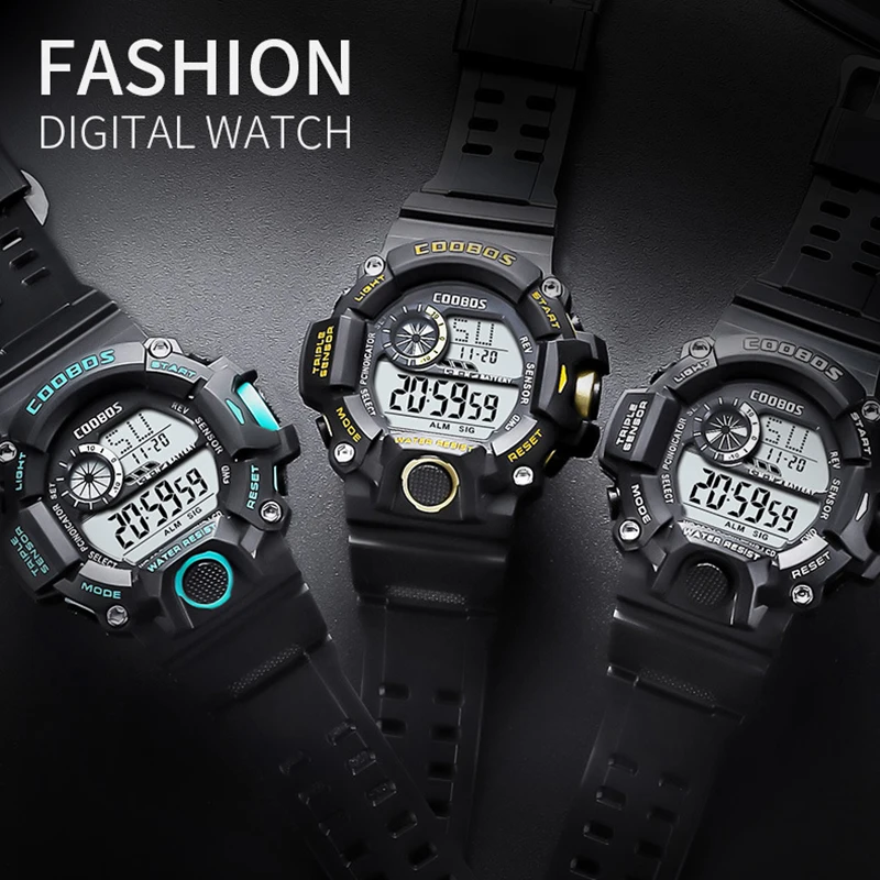 Часы наручные мужские водонепроницаемые многофункциональные спортивные