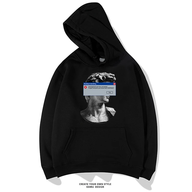 Забавная Толстовка с принтом статуи микеланжело Давида Мужская толстовка в