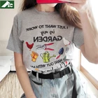 Футболка женская с забавным садом, модная рубашка с цыплятами, топ унисекс, одежда для работы в саду