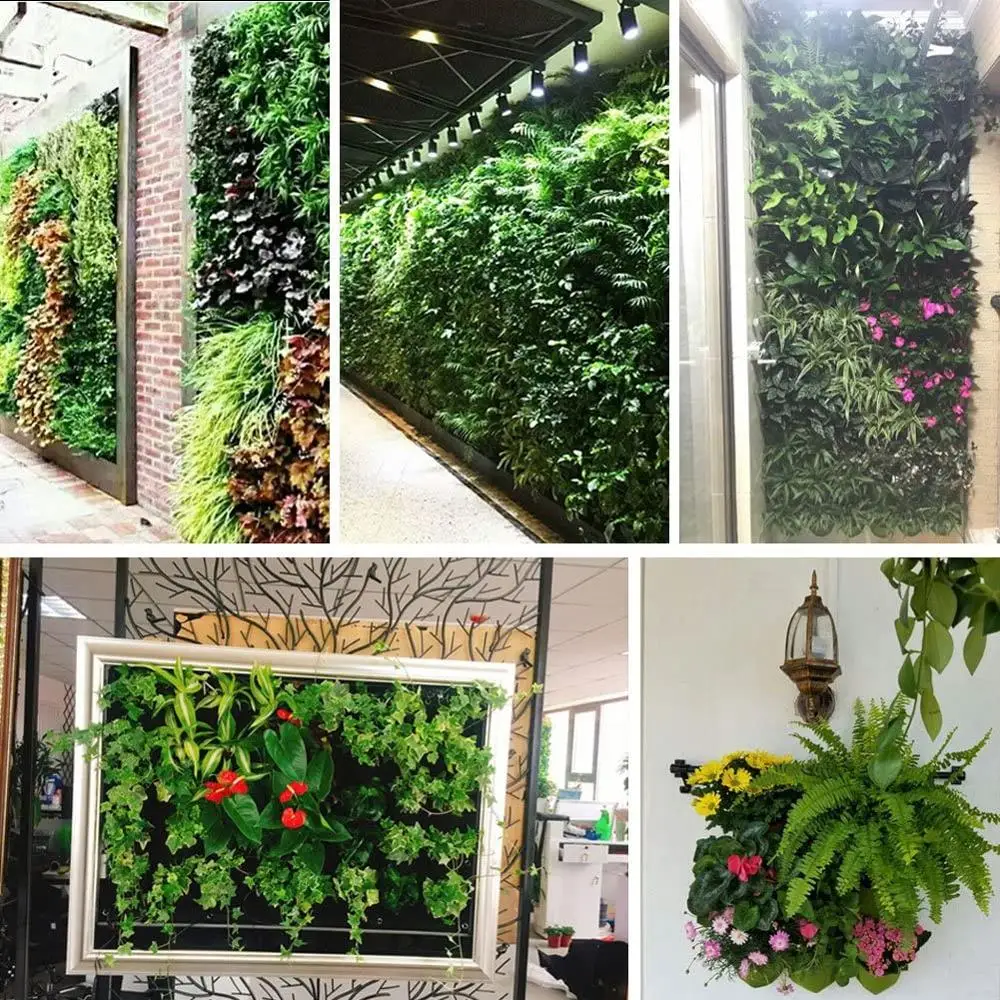 

9 Pockets Wall Hanging Planting Bags Green Plant Grow Planter Vertical Garden Living Bag Garden Supplies Bags