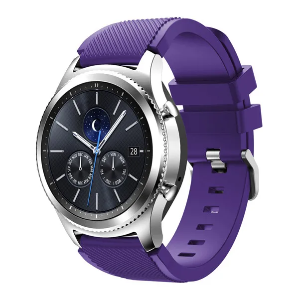 Фиолетовый Gear S3 Frontier классический ремешок для часов 22 мм силиконовый спортивный заменитель Мужские t часы для мужчин wo мужские часы ремешок для samsung gear S3 браслет - Цвет: Фиолетовый
