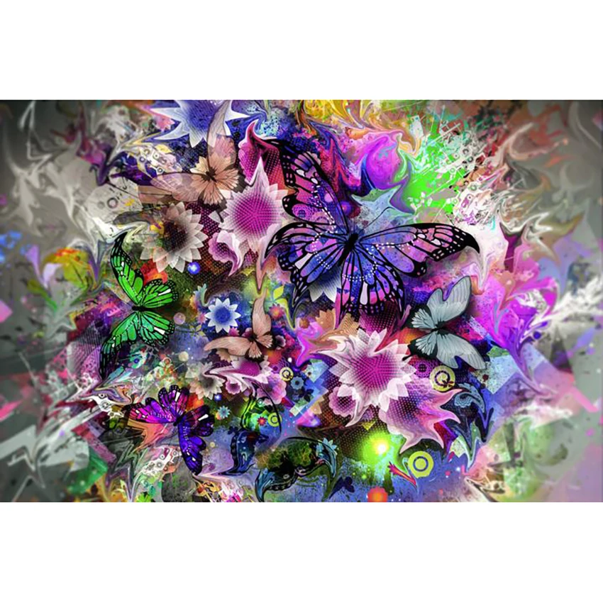 

Алмазная картина 5D «сделай сам», полноразмерная картина с изображением бабочки, взрыв, вышивка крестиком, 3D стикер для мозаики