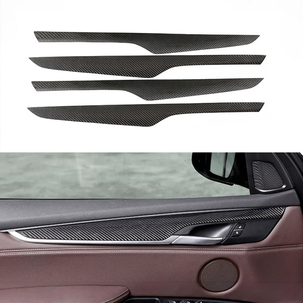 

For BMW X5 F15 2014-2018 X6 F16 2015-2018 Real Carbon Fiber Interior Door Panels Cover Decorative 4pcs Car Stickers Accessories
