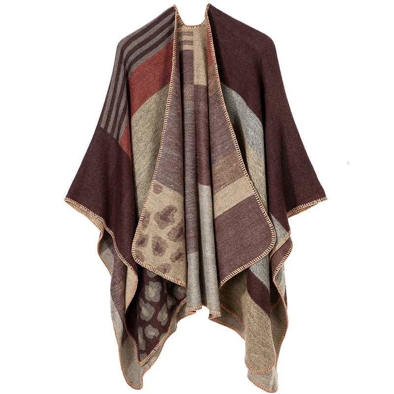 Утолщенная удлиненная шаль для женщин имитация Кашемирового блока двусторонний