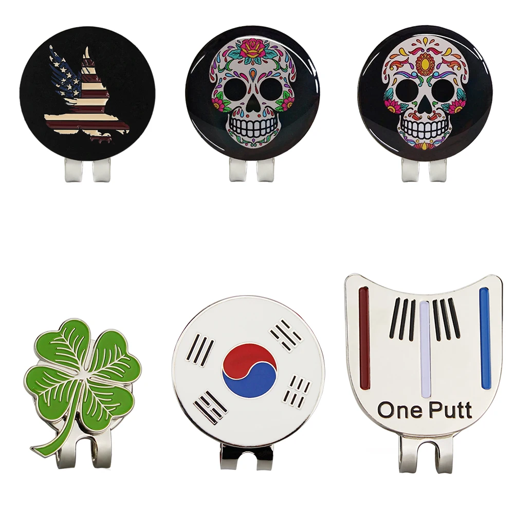 Golf Ball Marker Hat Clip With Magnet Ball Mark One Putt Golf Putting Alignment Aiming Cap Clips Drop Ship