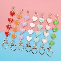 new mobile phone strap lanyard colorful heart rope for cell phone case hanging cord women bag strap cord chain necklace lanyard