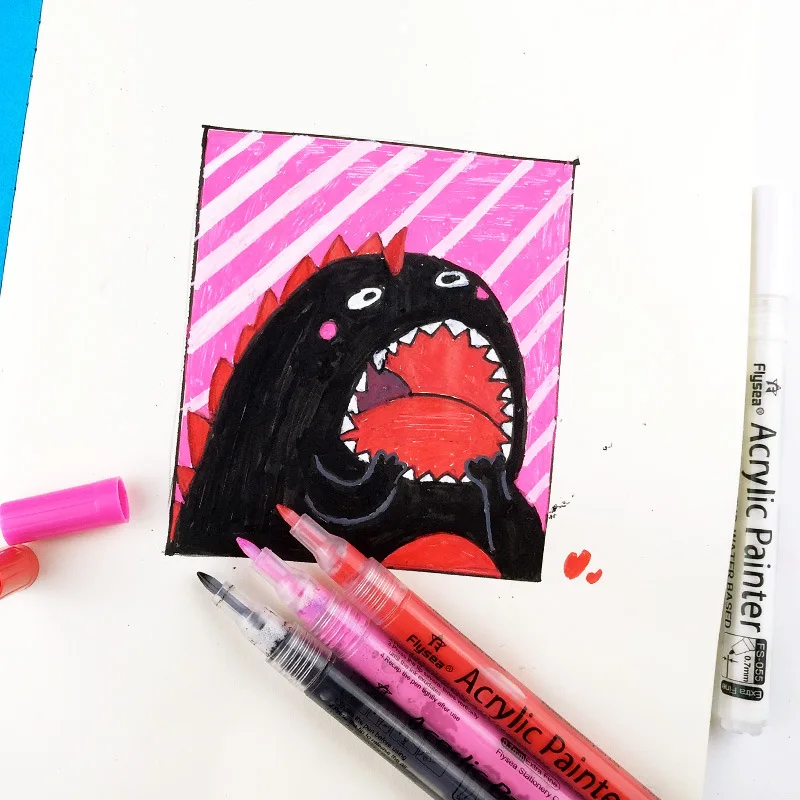 Набор цветных акриловых красок яркие отметки для рисования на водной основе