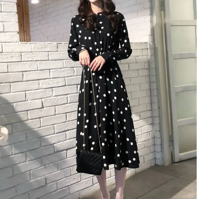 

Floral dress women's 2021 spring new Korean style slim waist Chiffon versatile A-line skirt