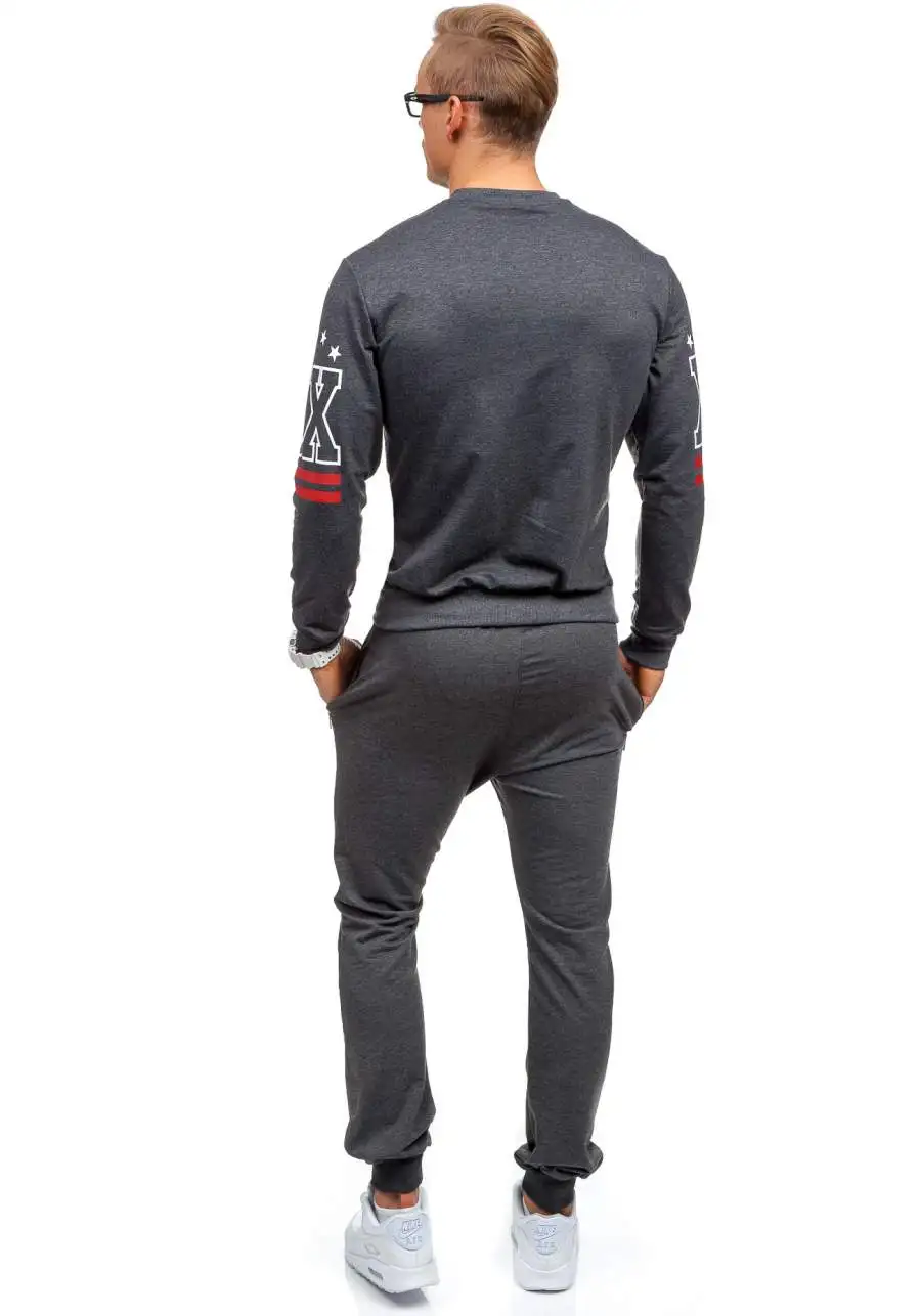

ZOGAA Mens Tracksuit Casual 2 Piece Sets Tops and Pants Elastic Waist Letter Print Loose Sportswear Sweat Suit Male Clothing Set