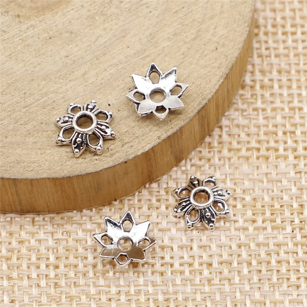 

Charms for Jewelry Making Findings Handmade DIY Craft 100pcs Antique Silver Color 9x9mm Receptacle Charms Pendant