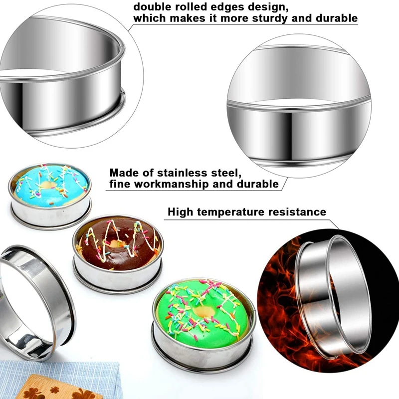 Нержавеющая сталь двойной прокатки пирог кольца свернутые Muffin английский