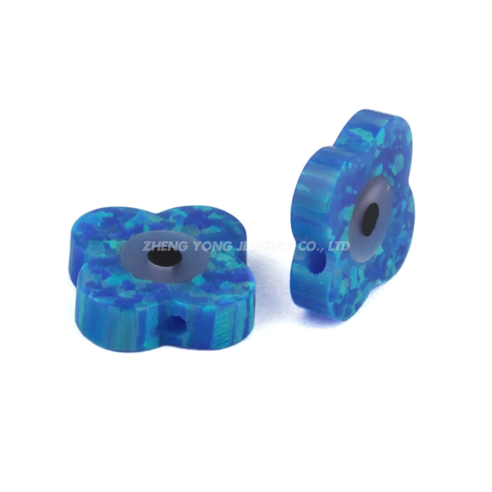 Лидер продаж бесплатная доставка 10х10 мм OP05 синий цветок злой глаз опал камень